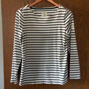 Joules black who striped top, long sleeve
